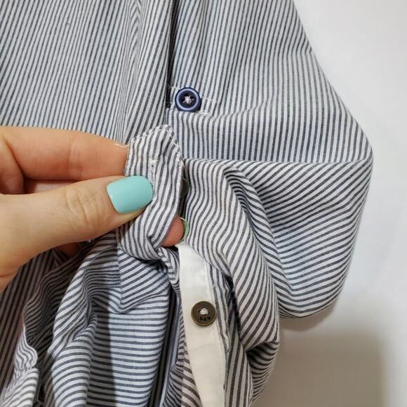 Buffalo David Bitton | Tailored Fit Pinstripe Button Down Shirt with Roll Tabs - Picture 4 of 8